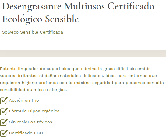 DESENGRASANTE MULTIUSOS SENSIBLE Solyeco (5 L)