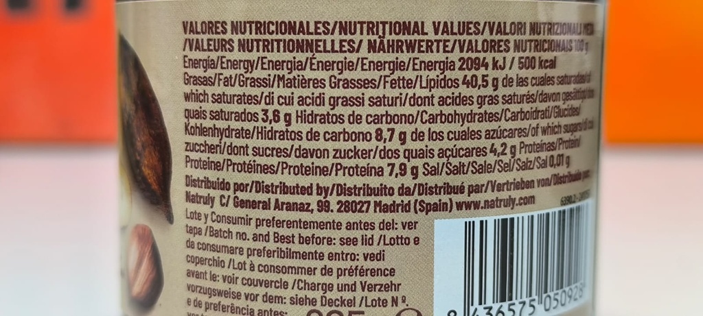 CREMA CACAO Y AVELLANAS (285 gr) NATRULY