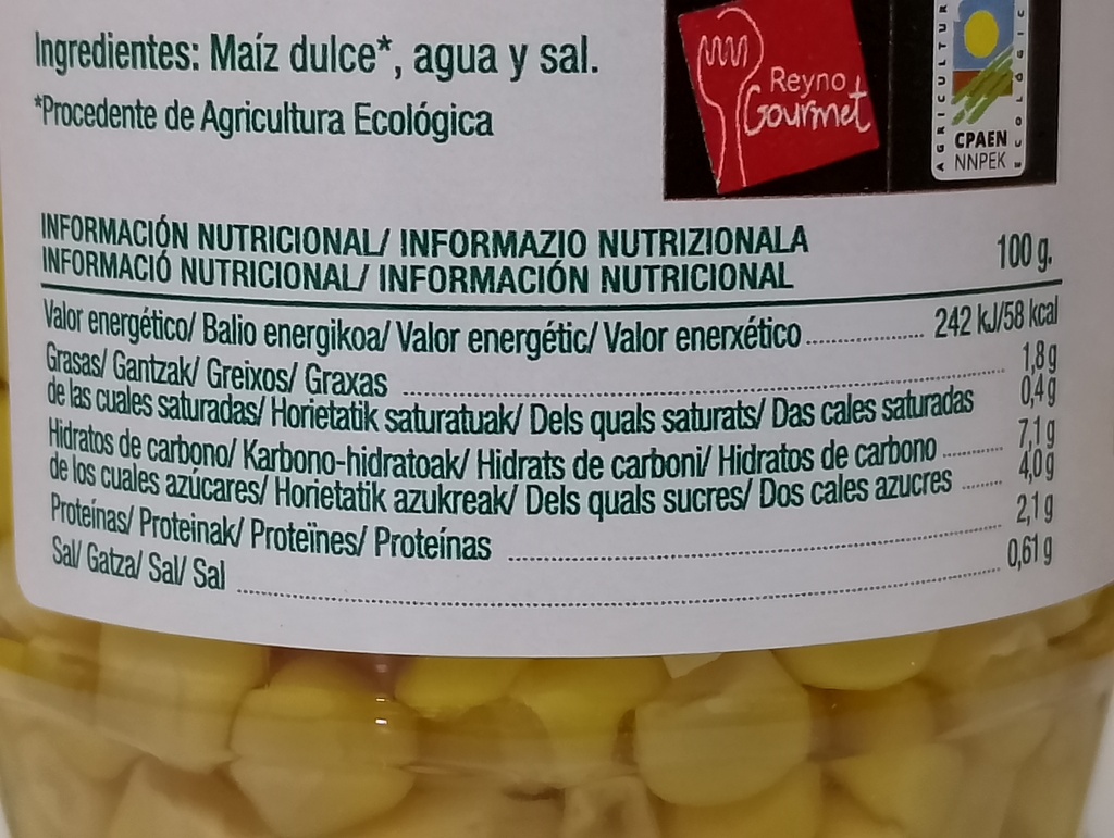 MAÍZ EN CONSERVA Ekolo (340 gr)