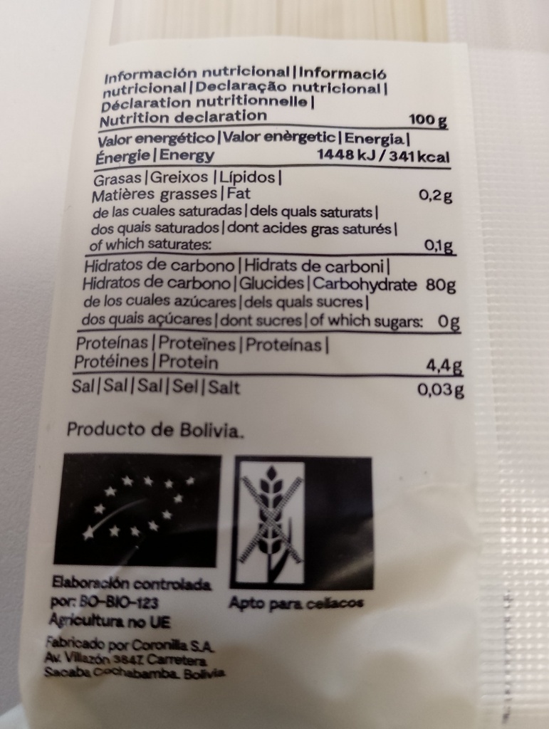 ESPAGUETI ARROZ SIN GLUTEN KRISTAL (250gr)