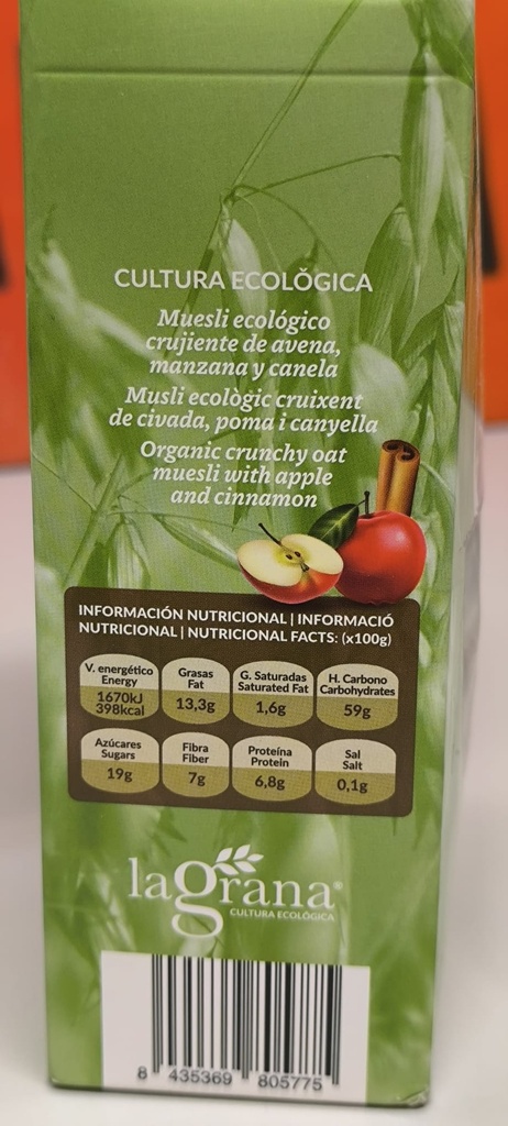 KRUNCHY AVENA MANZANA CANELA (375 gr)
