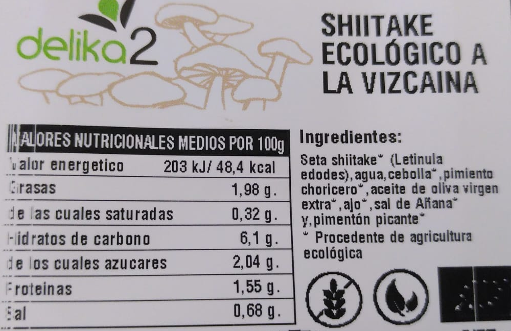 SHIITAKE A LA VIZCAINA ( 275 gr)  Delika