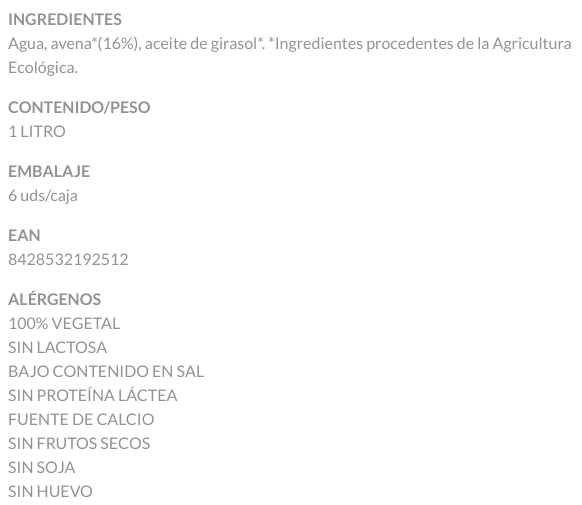 LECHE DE AVENA ecomil (1 L)