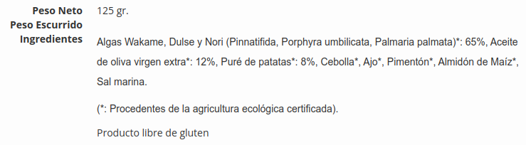 PATE DE ALGAS Pandomar (125 g)