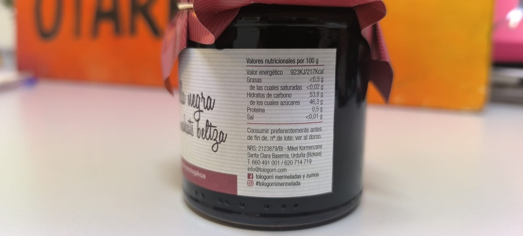 MERMELADA GROSELLA NEGRA TOLOGORRI (270 gr.)
