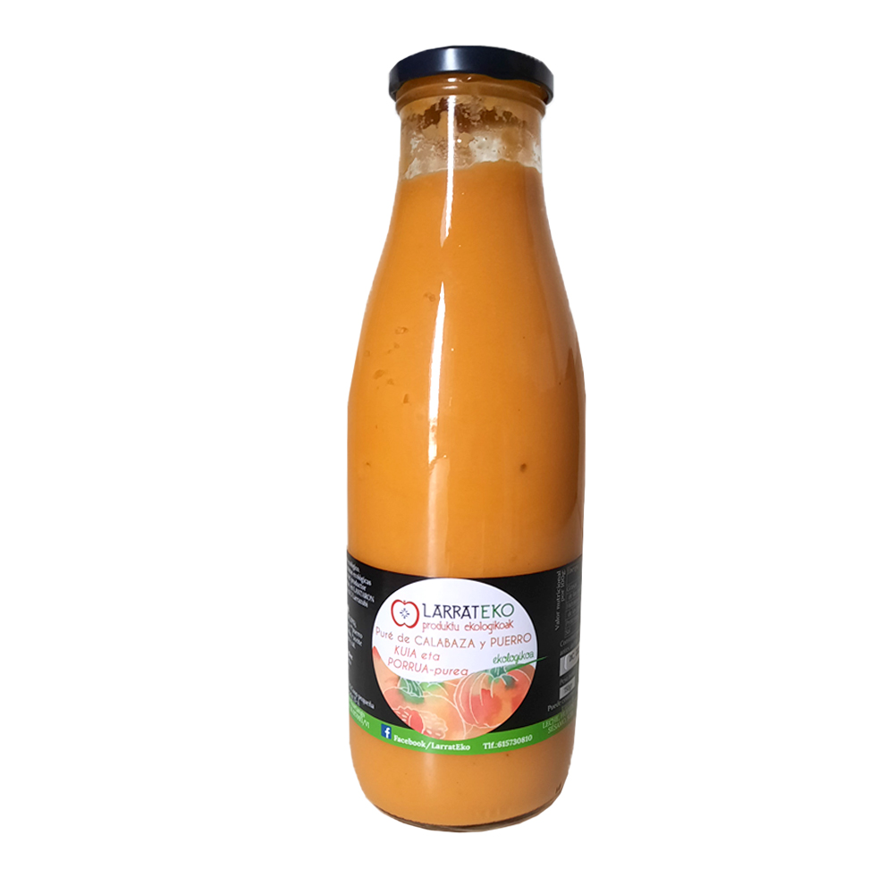 PURE DE CALABAZA Y PUERRO Larrateko (750 g)