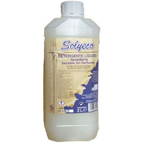 DETERGENTE LIQUIDO LAVADORA SENSIBLE Solyeco (2 L)*
