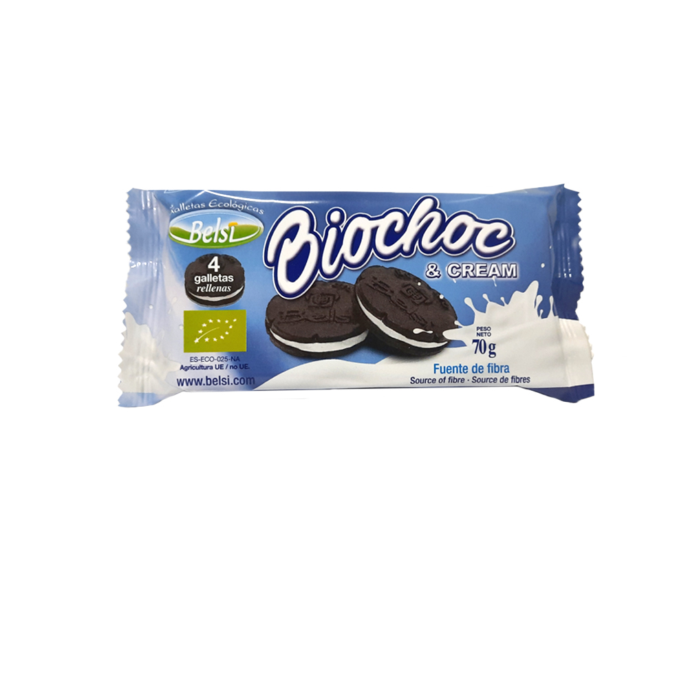 GALLETAS BIOCHOC & CREAM Belsi (70 g; 4 uds)