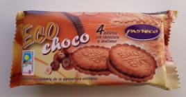GALLETAS RELLENAS DE CHOCOLATE Y AVELLANAS Pasteco-Gumendi (80 g; 4 uds)