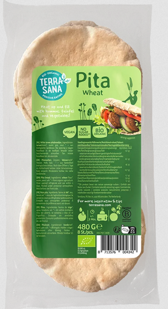 PAN DE PITA DE TRIGO Terra Sana (8 und, 480 g)