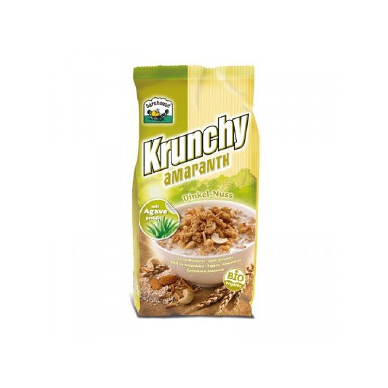 KRUNCHY ESPELTA, ALMENDRAS Y AMARANTO (375 gr)