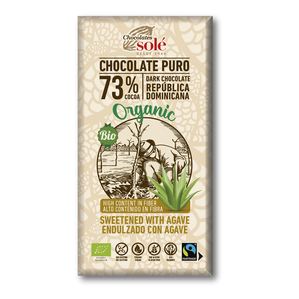 CHOCOLATE 73 % CON AGAVE Sole (100 g)