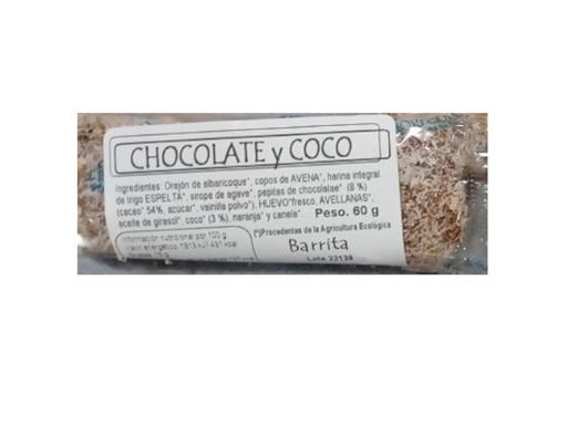 BARRITA DE CHOCOLATE Y COCO Biogredos (60 g)