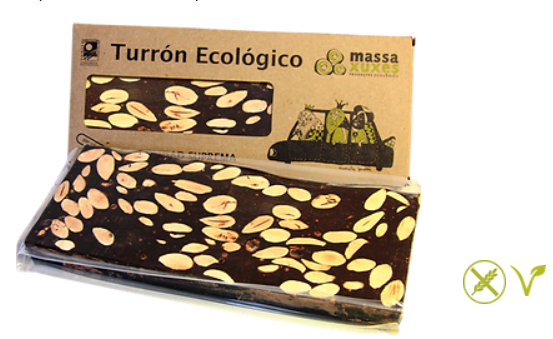 TURRON DE CHOCOLATE CON ALMENDRAS Y AGAVE Massaxuxes (200 gr)
