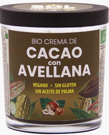 CREMA DE CACAO CON AVELLANA SIN GLUTEN Sol Natural (200 g)