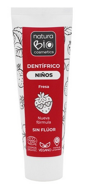 DENTÍFRICO NIÑOS FRESA SIN FLUOR Naturabio  (75 ml)
