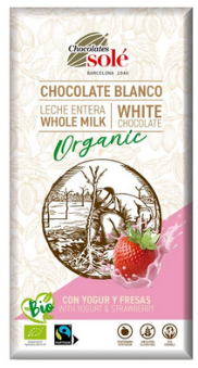 CHOCOLATE BLANCO YOGUR Y FRESAS Sole (100 g)