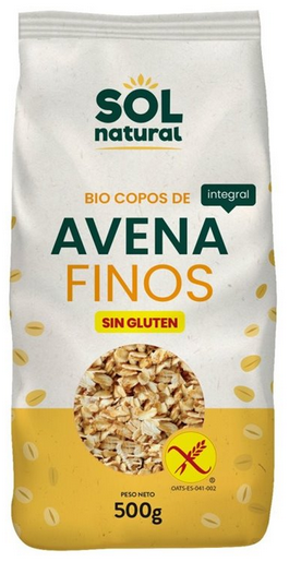 COPOS DE AVENA INTEGRALES FINOS SIN GLUTEN Sol Natural (500 g)