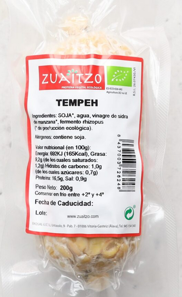 TEMPEH NATURAL Zuaitzo (200 g) Cad 26/3