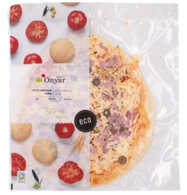PIZZA DE JAMON Y ACEITUNAS Onyar (360 g) Cad. 4/10