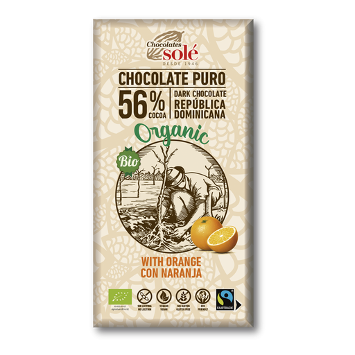 [2051110] CHOCOLATE NEGRO CON NARANJA 56% Sole (100 g)
