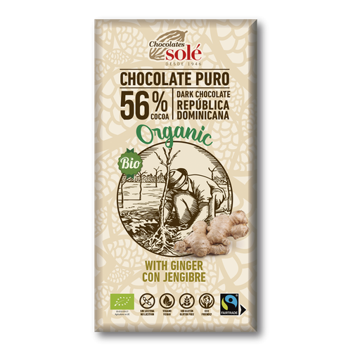 [2051140c] CHOCOLATE NEGRO CON JENGIBRE 56% Sole (100 g)