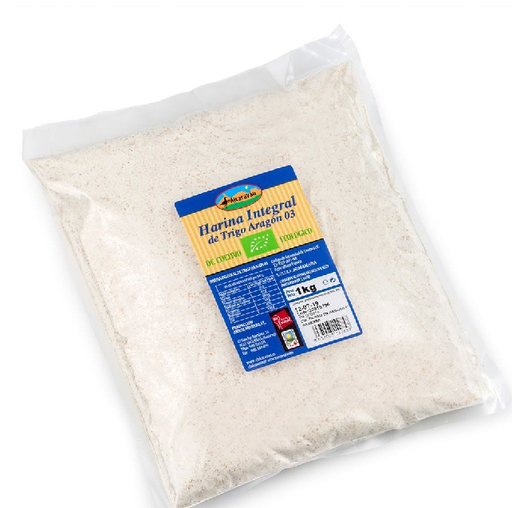 [2081021] HARINA INTEGRAL TRIGO ARAGON-03 El Alcaraván (1 kg) Cad 2/5.