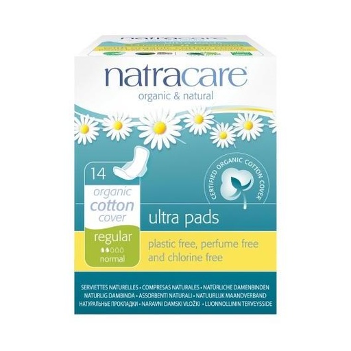 [3400000] COMPRESAS REGULAR CON ALAS Natracare (paquete 14 und)