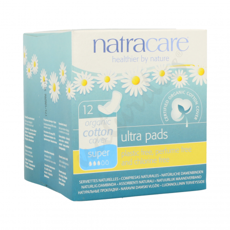 [3400010] COMPRESAS SUPER CON ALAS  Natracare (paquete 12 und)
