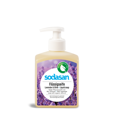 [3300036] JABON LIQUIDO MANOS LAVANDA & OLIVA Sodasan (300 ml)