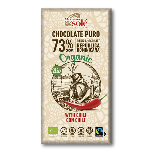 [2051140b] CHOCOLATE 73 % CON CHILI Sole (100 g)