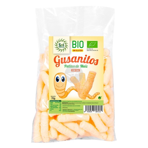 [2020461] GUSANITOS DE MAIZ GIGANTES Solnatural (75 gr)