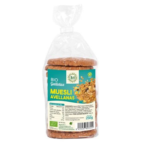 [1030318] GALLETAS MUESLI CON AVELLANAS Solnatural (250 gr)