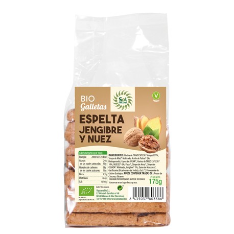 [1030319] GALLETAS DE ESPELTA JENGIBRE Y NUEZ Solnatural (175 gr)