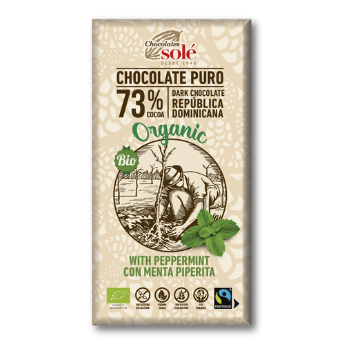 [2051160] CHOCOLATE 73 % CON MENTA Sole (100 gr)