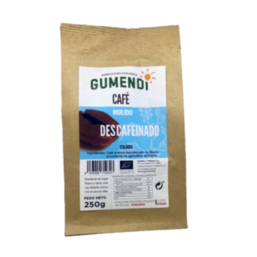 [2040041] CAFE MOLIDO DESCAFEINADO (Metodo Water Mountain) Gumendi (250 gr)