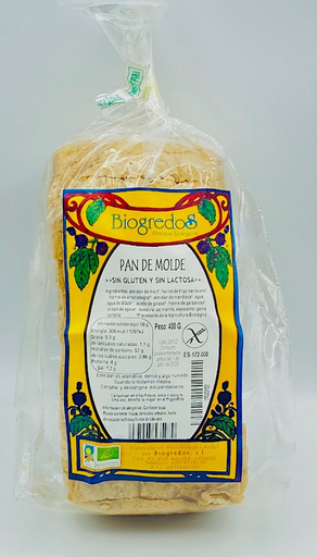 [1030121] PAN DE MOLDE SIN GLUTEN SIN LACTOSA Biogredos (400 g)