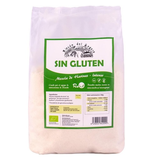 [2051183] MEZCLA INTENSA DE HARINA SIN GLUTEN ARROZ GARBANZO SARRACENO Rincón del Segura (5 kg) Cad 30/6.