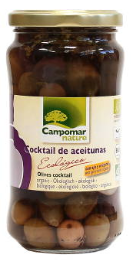 [202050004] COCKTAIL DE ACEITUNAS Y ENCURTIDOS (ACEITUNA NEGRA, ACEITUNA VERDE, AJO, PEPINILLO Y OREGANO) Campomar nature (350 g) Cad 5/6