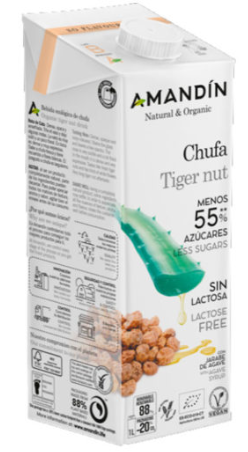 [2092090] HORCHATA DE CHUFA CON AGAVE Amandin (1 L) Cad 23/7.