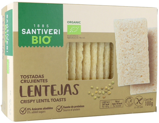 [2020011] TOSTADAS CRUJIENTES DE LENTEJAS SIN GLUTEN Santiveri (100 g)